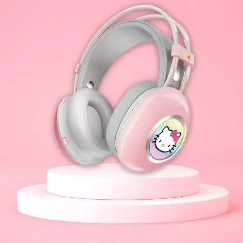 Наушники Bluetooth Hello Kitty PG-706H с RGB подсветкой, микрофоном, поддержкой карт памяти - фото 10