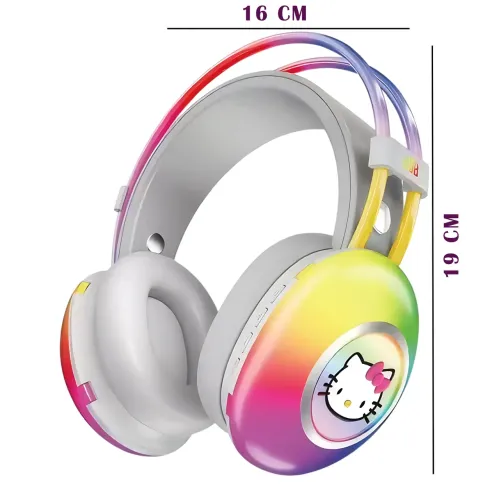 Наушники Bluetooth Hello Kitty PG-706H с RGB подсветкой, микрофоном, поддержкой карт памяти - фото 9