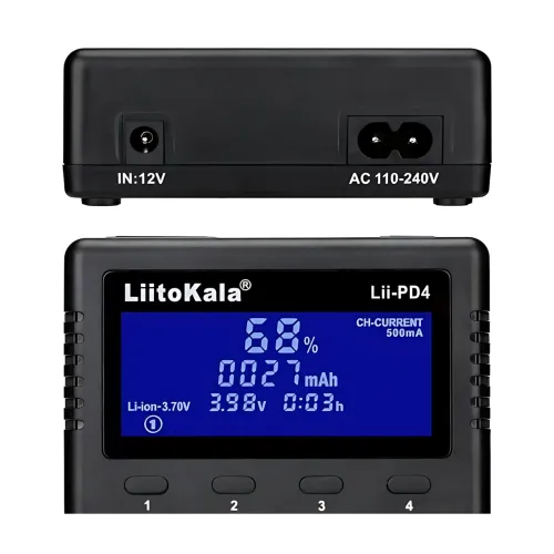 Интеллектуальное зарядное устройство LiitoKala Lii-PD4 на 4 слота, с LCD дисплеем, универсальная совместимость - фото 6