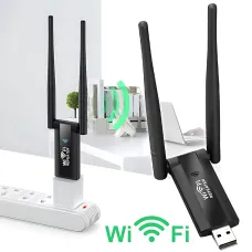 USB WiFi ретранслятор с двумя антеннами, скоростью до 300 Мбит/с, 20 м покрытия