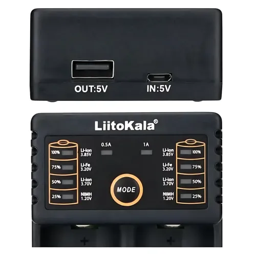 Умное зарядное устройство LiitoKala Lii-202 с Power Bank, для всех типов аккумуляторов: 18650, AA, AAA, Li-Ion - фото 5