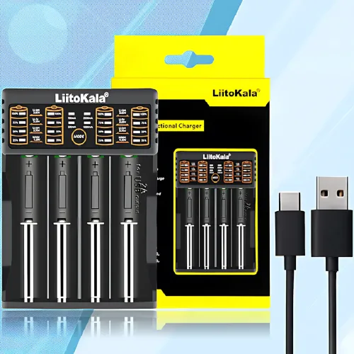 Зарядное устройство LiitoKala Lii-402 для 4-х 18650 с функцией Power Bank, 4 канала, быстрая зарядка 2А