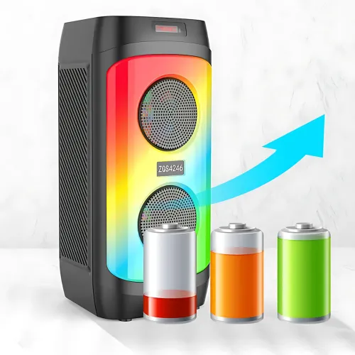 Портативна Bluetooth-колонка ZQS4246, стереозвук 30 Вт, LED-підсвітка, мікрофон, FM-радіо, еквалайзер - фото 8