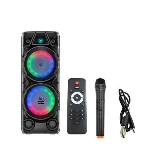 Портативная акустическая система, музыкальная Bluetooth колонка ZQS8210 с пультом и микрофоном, на колесах - фото 9