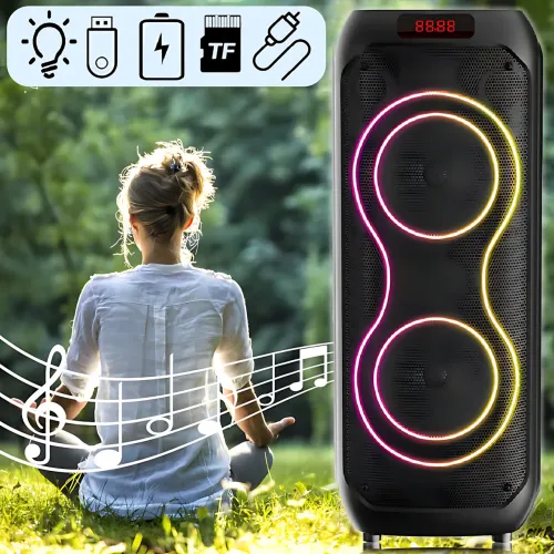 Портативная колонка SING-E ZQS8255 с караоке, Bluetooth, 40 Вт, 12'' динамик, RGB-подсветка, FM-радио