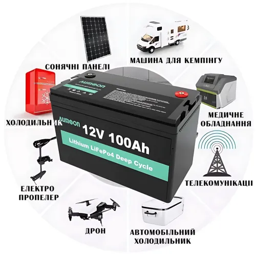 Литий-железо-фосфатный аккумулятор ENERSUN LiFePO4 12.8В 100Ач с BMS и Bluetooth, 1.28 кВт, для ИБП AUMOON - фото 5