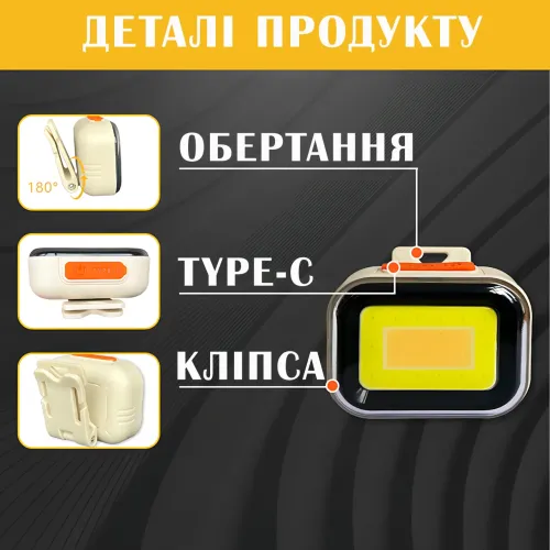 Налобный фонарь Bailong CY-2027-C, Type-C, 240 мАч, 250 Лм, ABS+АС, 5 режимов, влагозащита, 36,5 г - фото 7