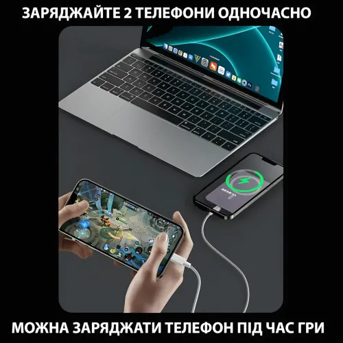 Магнитная беспроводная зарядка, PowerBank Q9 10000mAh с технологией MagSafe, дисплей с индикацией заряда Белый - фото 4