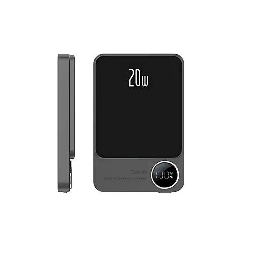 Магнитная беспроводная зарядка, PowerBank Q9 10000mAh с технологией MagSafe, дисплей с индикацией заряда Белый - фото 2
