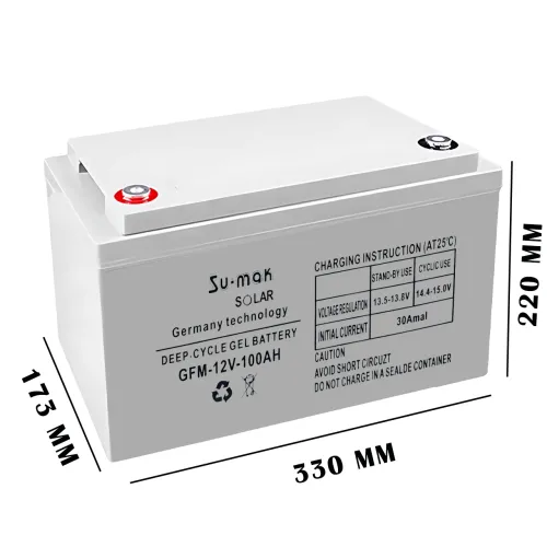 Акумулятор гелевий SU-MAK GEL Battery 100 Ah 12 V, офіційний тяговий акб, для solar панелей GFM100 - фото 6