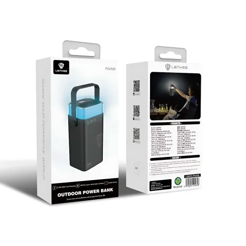 Power Bank LENYES PX492D 40000mAh, 22.5W, 4 порта USB-A и Type-C - фото 9