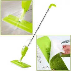 Швабра Healthy Spray Mop с емкостью для воды и распылителем, разборная швабра Спрей моп, зеленый