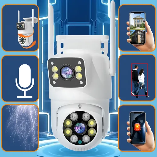 Камера XO CR06 Star 400W Pixel, двоекранная WiFi-камера с Full HD, ночным видением, звуком и ИК-подсветкой