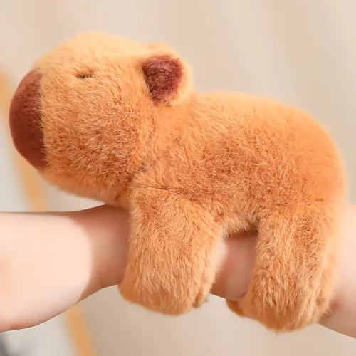Игрушка с креплением на запястье, плюшевая капибара 21 см - фото 4