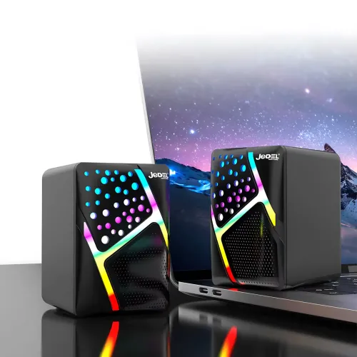 Колонки для PC 2.0 USB Jedel S-527, компактна акустична настільна система для ПК, 6 Вт із підсвіткою - фото 8