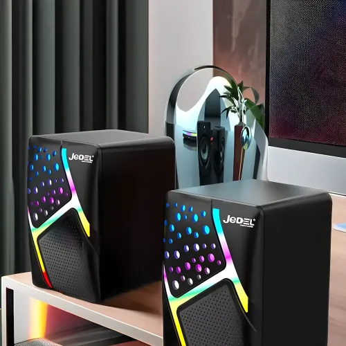Колонки для PC 2.0 USB Jedel S-527, компактна акустична настільна система для ПК, 6 Вт із підсвіткою - фото 7