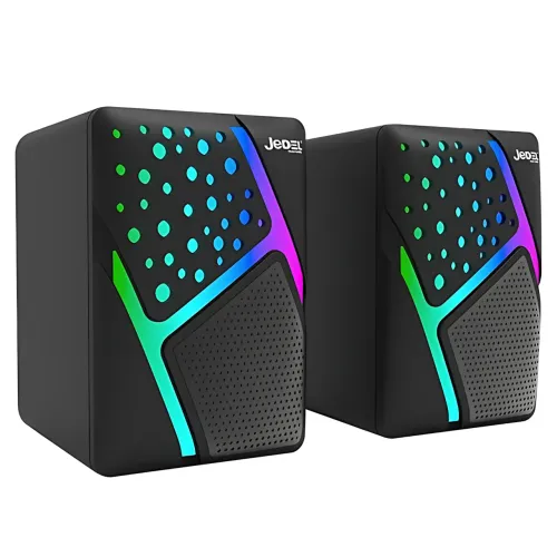 Колонки для PC 2.0 USB Jedel S-527, компактна акустична настільна система для ПК, 6 Вт із підсвіткою - фото 2
