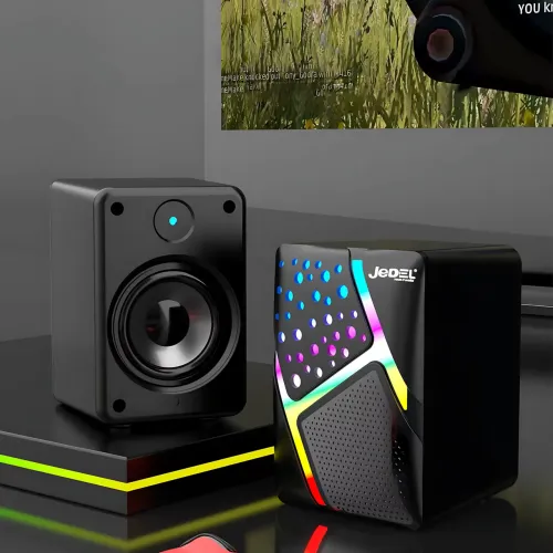 Колонки для PC 2.0 USB Jedel S-527, компактна акустична настільна система для ПК, 6 Вт із підсвіткою - фото 9