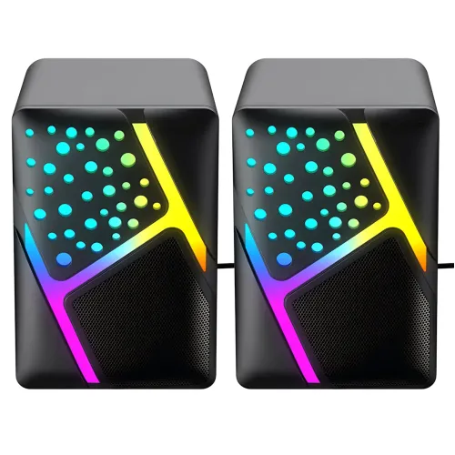Колонки для PC 2.0 USB Jedel S-527, компактна акустична настільна система для ПК, 6 Вт із підсвіткою - фото 4