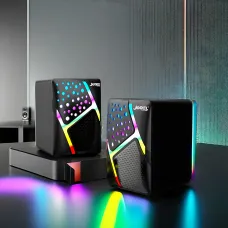 Колонки для PC 2.0 USB Jedel S-527, компактная акустическая настольная система для ПК, 6 Вт с подсветкой