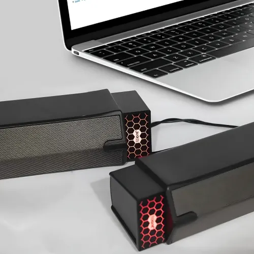 Саундбар JEDEL S562 – стерео 6 Вт, Колонки для PC 2.0 USB, RGB-подсветка, AUX - фото 4