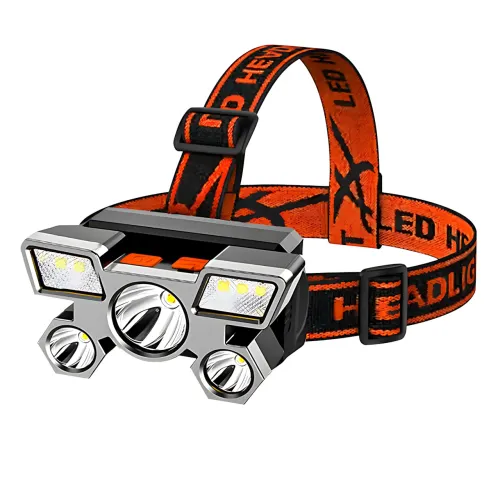 Налобный фонарь HEAD LIGHT с 5 яркими светодиодами и встроенным аккумулятором 18650 - фото 3