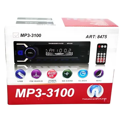 Автомагнитола RIAS 3100 1DIN – Bluetooth, 2xUSB, microSD, AUX, FM, 4x50W + Пульт ДУ - фото 9