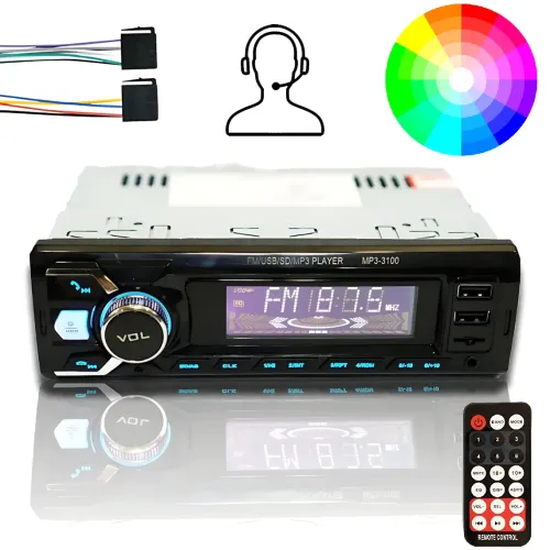 Автомагнитола RIAS 3100 1DIN – Bluetooth, 2xUSB, microSD, AUX, FM, 4x50W + Пульт ДУ - фото 10