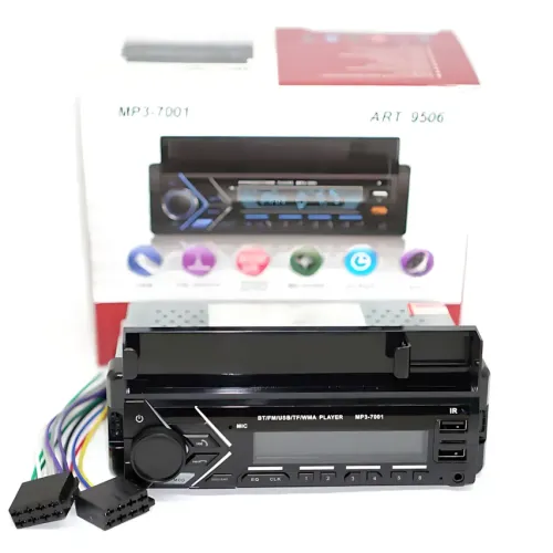 Автомагнітола MP3 7001 BT з тримачем для телефона — 1DIN, Bluetooth, FM, USB, AUX, 45W x 4, RGB-підсвітка - фото 6
