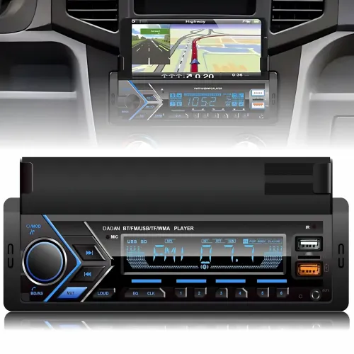 Автомагнітола MP3 7001 BT з тримачем для телефона — 1DIN, Bluetooth, FM, USB, AUX, 45W x 4, RGB-підсвітка