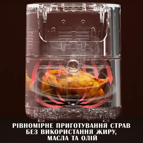 Аерофритюрниця Crownberg CB-5544, аерогриль на 6 л, 2000 Вт, 8 програм, сенсорне керування - фото 7