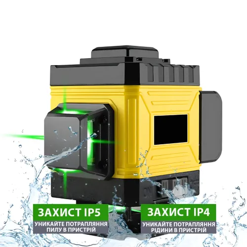 Лазерный уровень Laser Level 4D/16 линий, 2 АКБ, Аккумуляторный нивелир самовыравнивающийся, YELLOW - фото 5