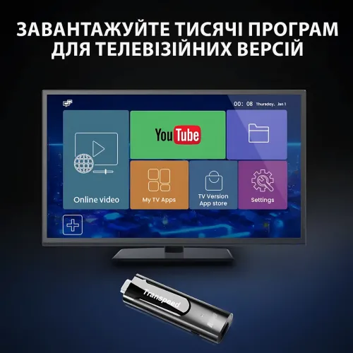 Смарт ТВ стик Transpeed M98 Y9, Amlogic S905Y4, 2/16ГБ, Android TV11, 4K HDR, BT пульт с голосовым управлением - фото 8