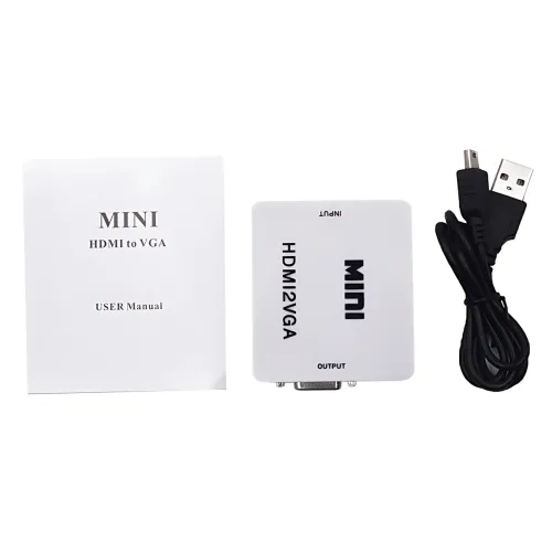 Конвертер HDMI to VGA с аудио 3.5 мм, 1080P, питание от HDMI - фото 9
