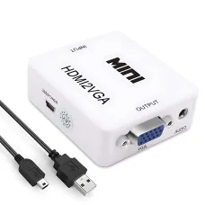 Конвертер HDMI to VGA с аудио 3.5 мм, 1080P, питание от HDMI