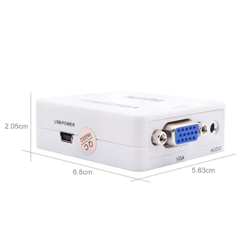 Конвертер HDMI to VGA с аудио 3.5 мм, 1080P, питание от HDMI - фото 8