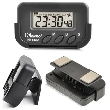 Автомобильные часы с секундомером KK-613D с LCD дисплеем, будильником и таймером, крепление на липучке