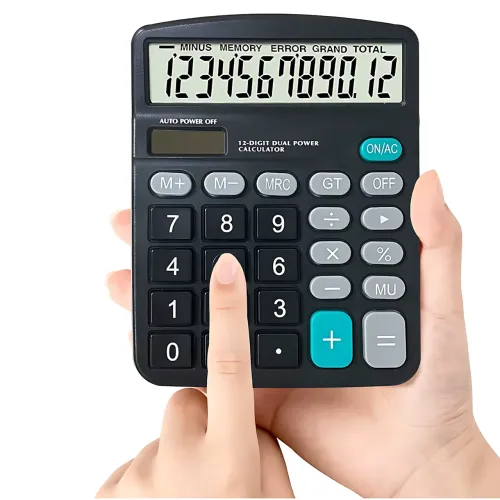 Настольный калькулятор Keenly KK-837-12, экран 12 разрядов, двойное питание, расчет процентов - фото 2