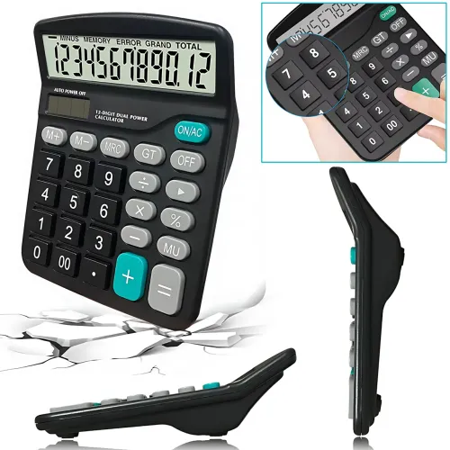 Настольный калькулятор Keenly KK-837-12, экран 12 разрядов, двойное питание, расчет процентов