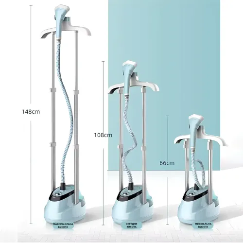 Отпариватель для одежды горизонтальный Zepline ZP-129 3000 Вт с телескопической штангой и стойкой, голубой Белый - фото 9