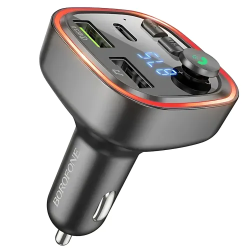 Автомобильный FM-трансмиттер Borofone BC48 Broad – Bluetooth 5.0, QC3.0, 2xUSB, Type-C 18W, TF-карта - фото 4