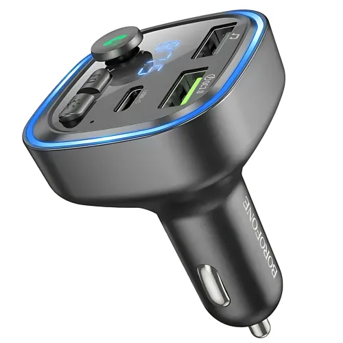 Автомобильный FM-трансмиттер Borofone BC48 Broad – Bluetooth 5.0, QC3.0, 2xUSB, Type-C 18W, TF-карта - фото 6