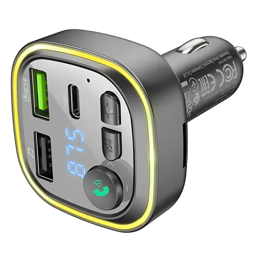 Автомобильный FM-трансмиттер Borofone BC48 Broad – Bluetooth 5.0, QC3.0, 2xUSB, Type-C 18W, TF-карта - фото 8