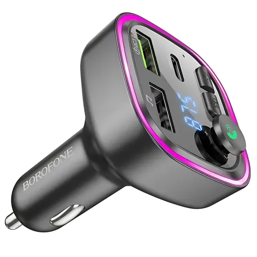 Автомобильный FM-трансмиттер Borofone BC48 Broad – Bluetooth 5.0, QC3.0, 2xUSB, Type-C 18W, TF-карта - фото 7