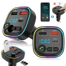 Автомобильный FM-трансмиттер Borofone BC48 Broad – Bluetooth 5.0, QC3.0, 2xUSB, Type-C 18W, TF-карта
