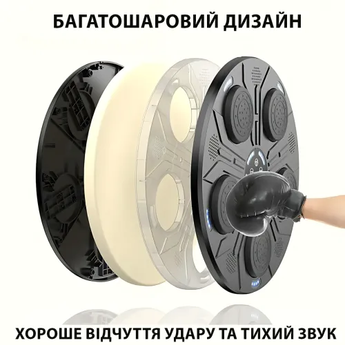 Настінний ударний електронний тренажер для боксу з музикою і Bluetooth, інтерактивна груша з підсвіткою - фото 4