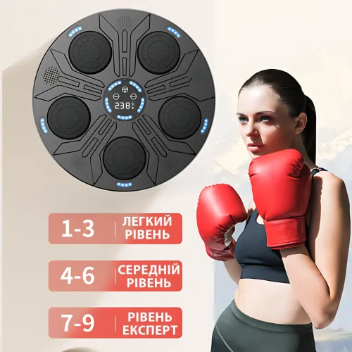 Настінний ударний електронний тренажер для боксу з музикою і Bluetooth, інтерактивна груша з підсвіткою - фото 7