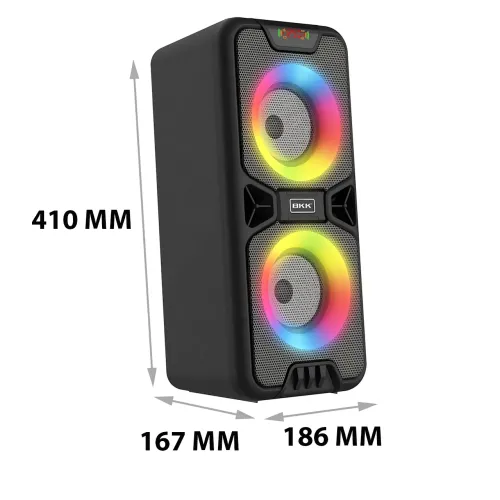 Портативная Bluetooth-колонка BKK B86 – 20 Вт, LED-подсветка, FM-радио, USB, TF, AUX, MIC, аккумулятор 3000 мА - фото 10