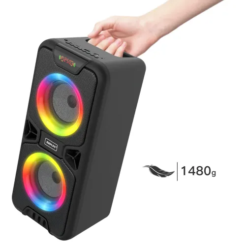 Портативная Bluetooth-колонка BKK B86 – 20 Вт, LED-подсветка, FM-радио, USB, TF, AUX, MIC, аккумулятор 3000 мА - фото 9