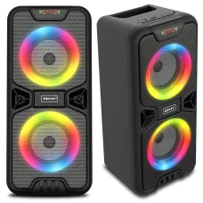 Портативная Bluetooth-колонка BKK B86 – 20 Вт, LED-подсветка, FM-радио, USB, TF, AUX, MIC, аккумулятор 3000 мА